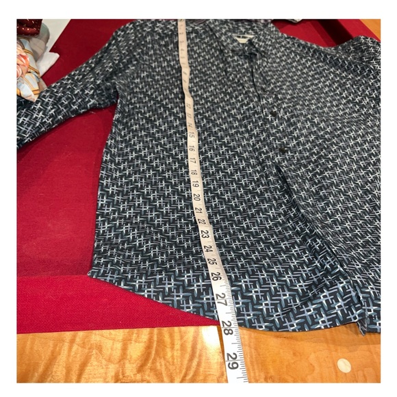 WRK The Reworked Shirt RARE Blue Gray Black Crosses Lightweight Cotton Men’s XL - Picture 4 of 13